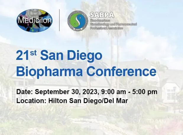 9月30日，HJC黄金城平台陈春麟博士将出席第21届圣地亚哥生物制药大会